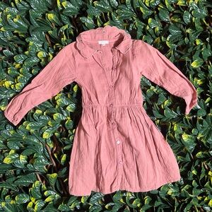 Marmot Pink 100% Cotton Button-Up Girl’s Dress Size 4 years